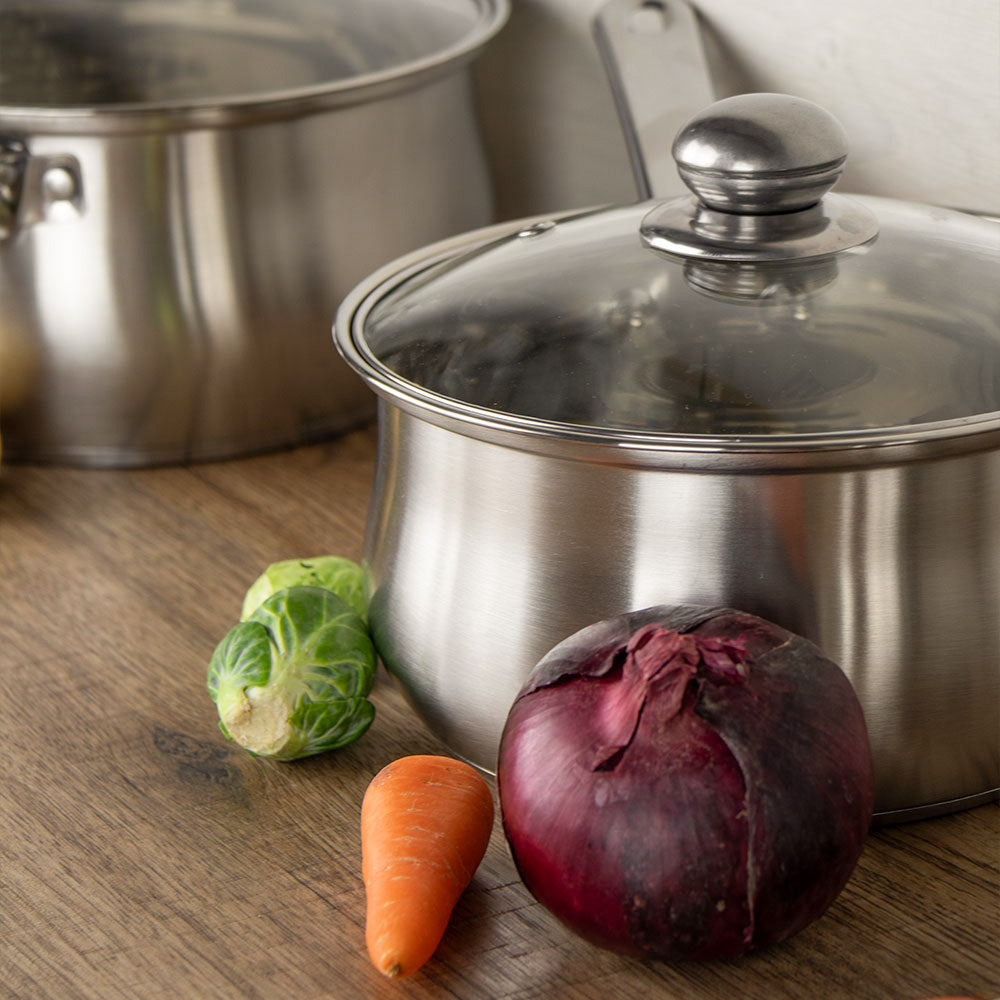 Lustro Stainless Steel Saucepan Set 3pc