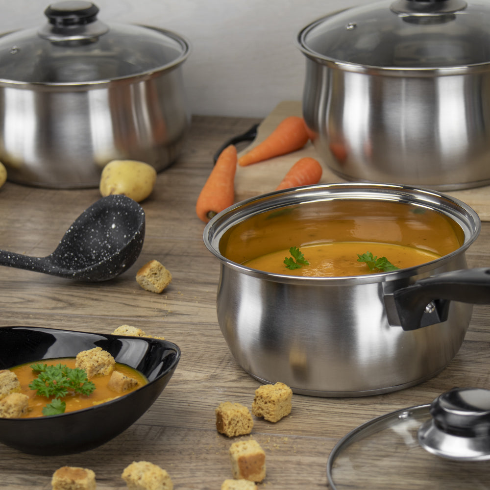 Lustro Stainless Steel Saucepan Set 3pc