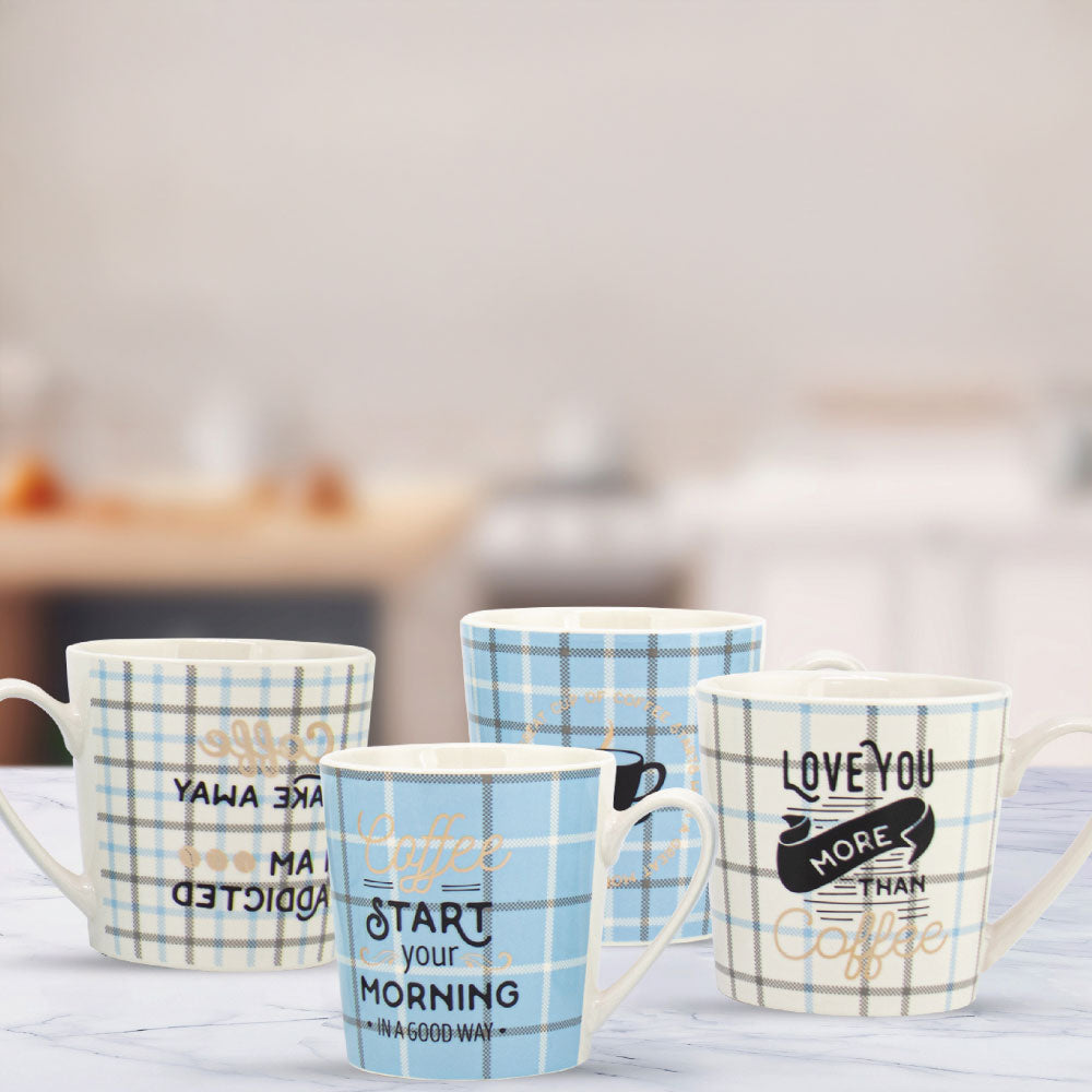 Durane Checkers Ceramic Mug 4pc Set