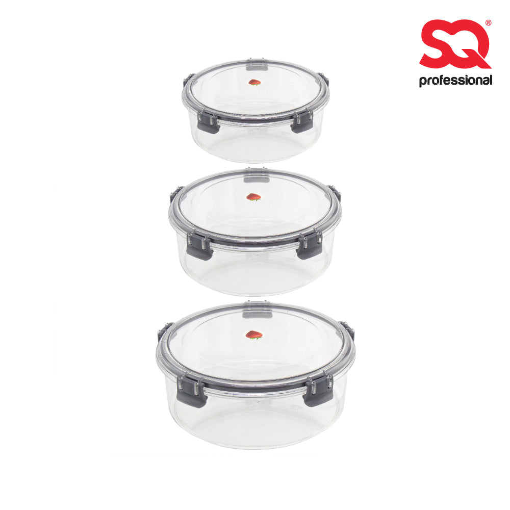 SQ Professional Plastic Sealed Food Storage Container 3pc Set