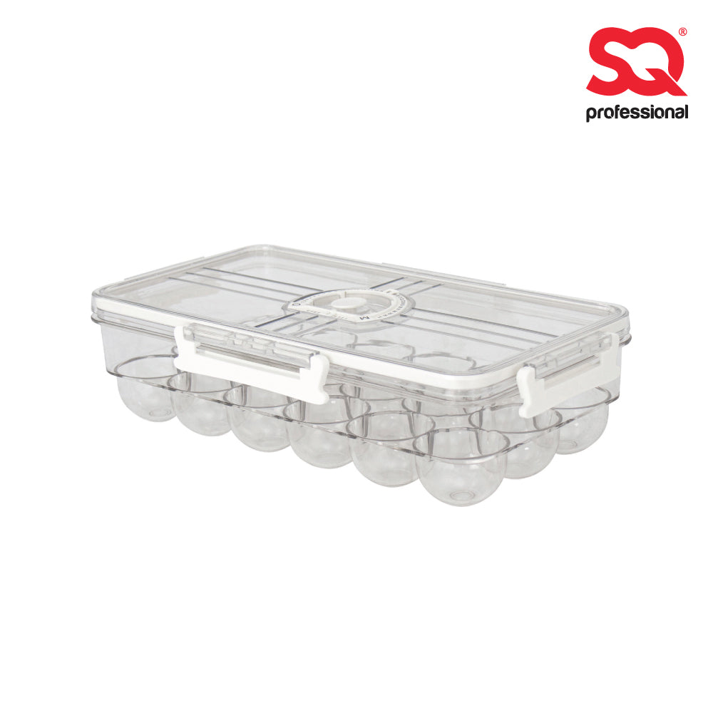SQ Professional Plastic Sealed 18 Egg Storage Container with Date Dial