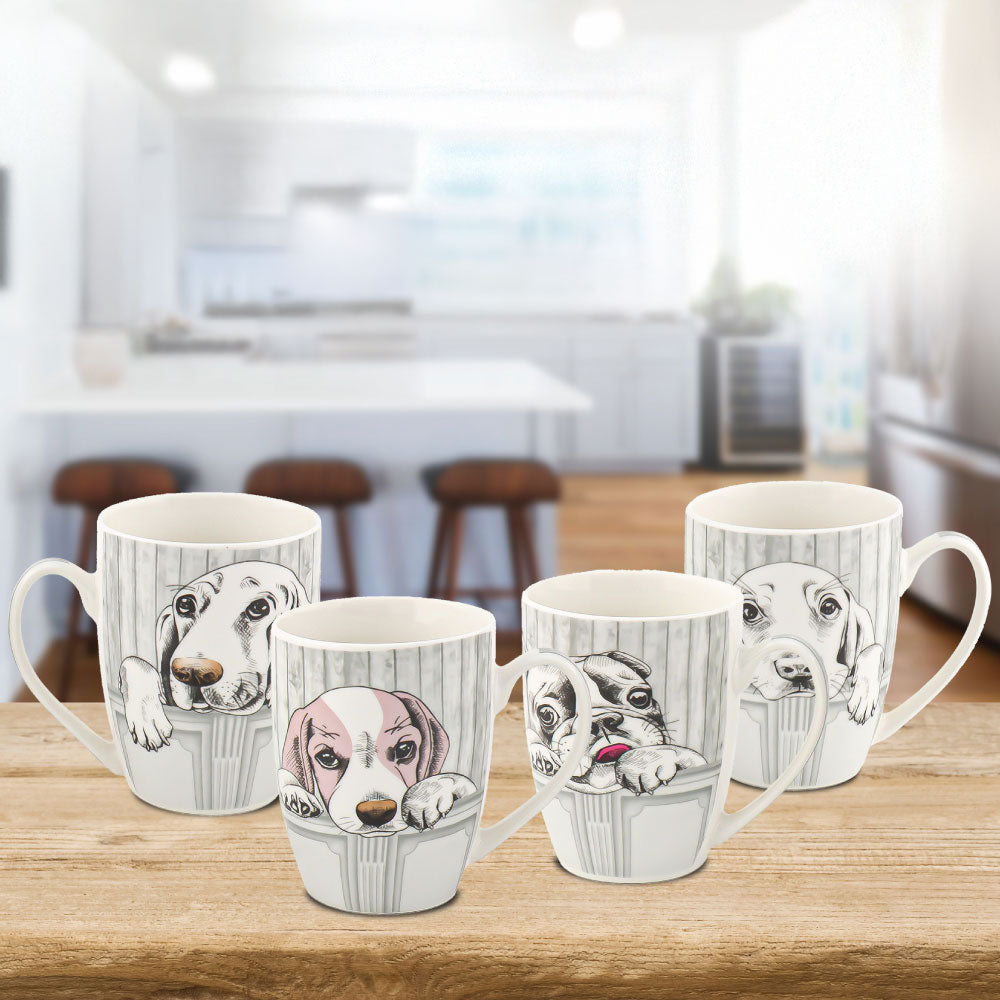 Durane Puppy Ceramic Mug 4pc set