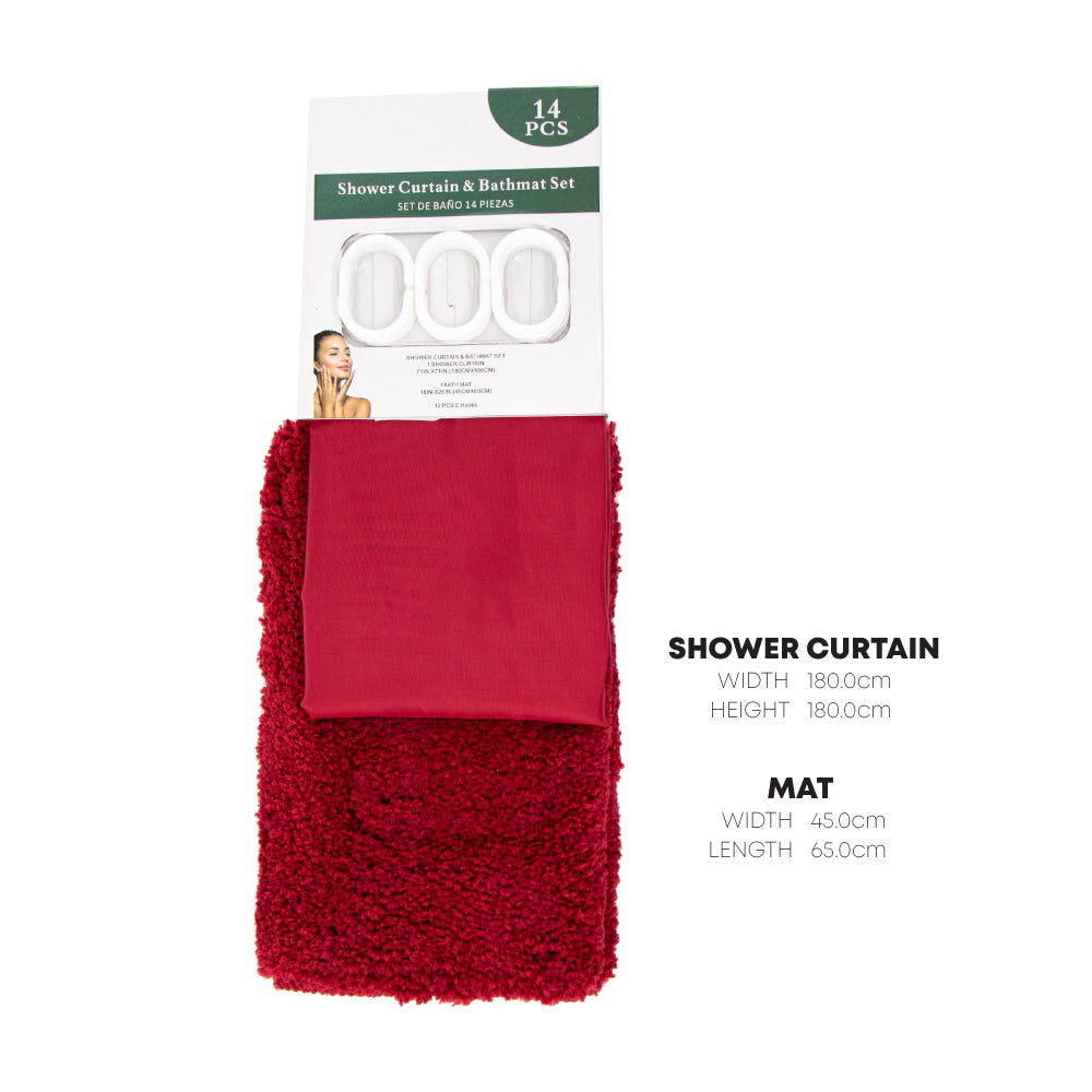 Durane Shower Curtain and Mat Set 2pc