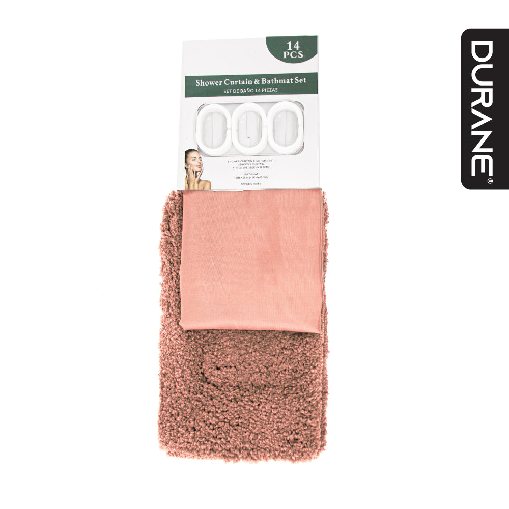 Durane Shower Curtain and Mat Set 2pc