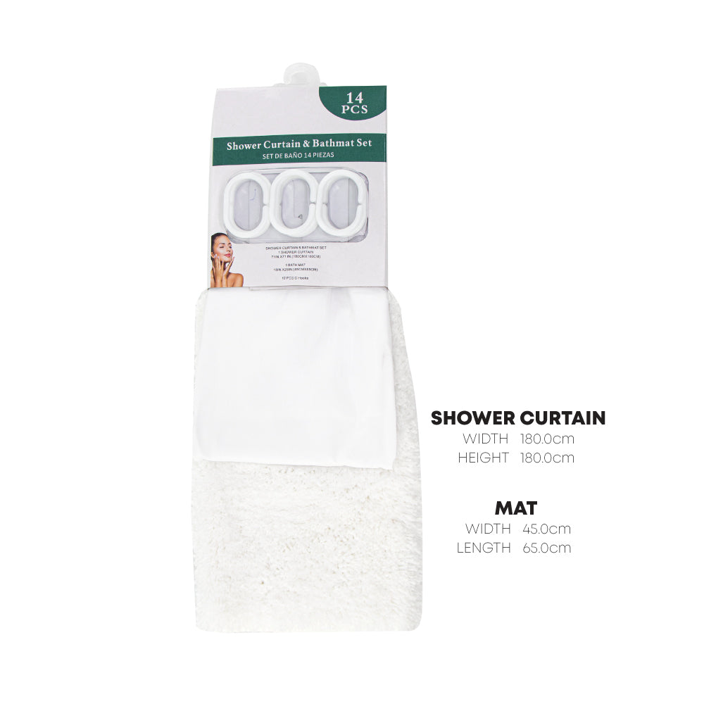 Durane Shower Curtain and Mat Set 2pc