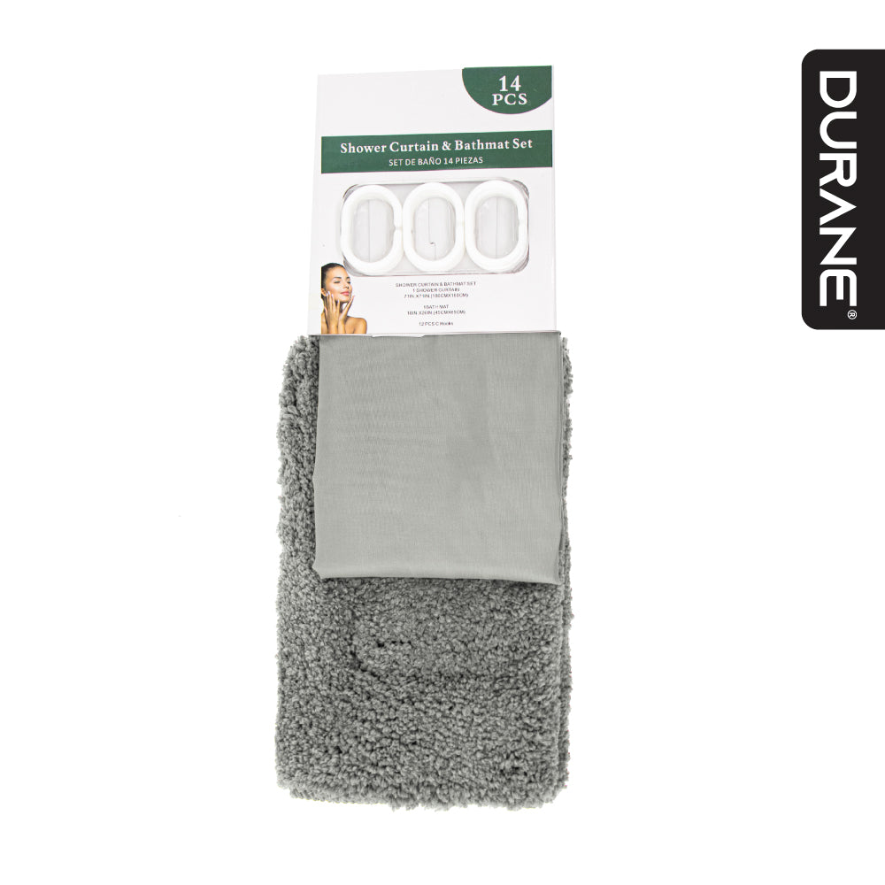Durane Shower Curtain and Mat Set 2pc