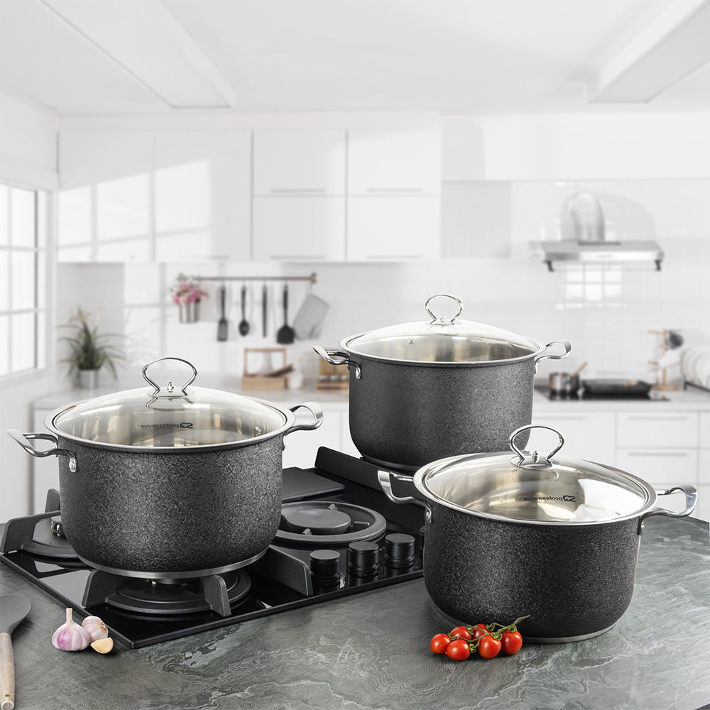 SQ Professional Epoque Stainless Steel Stockpot 3pc Set