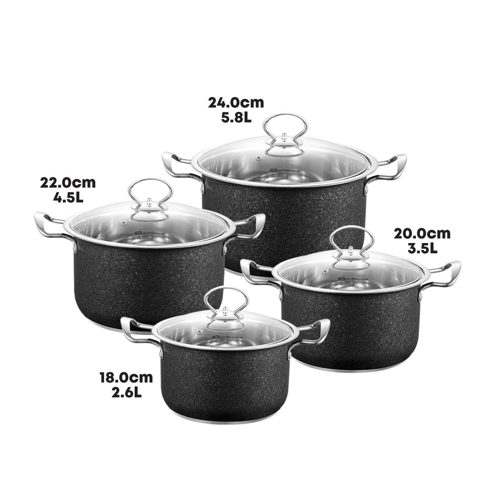 SQ Professional Epoque Stainless Steel Stockpot 4pc Set