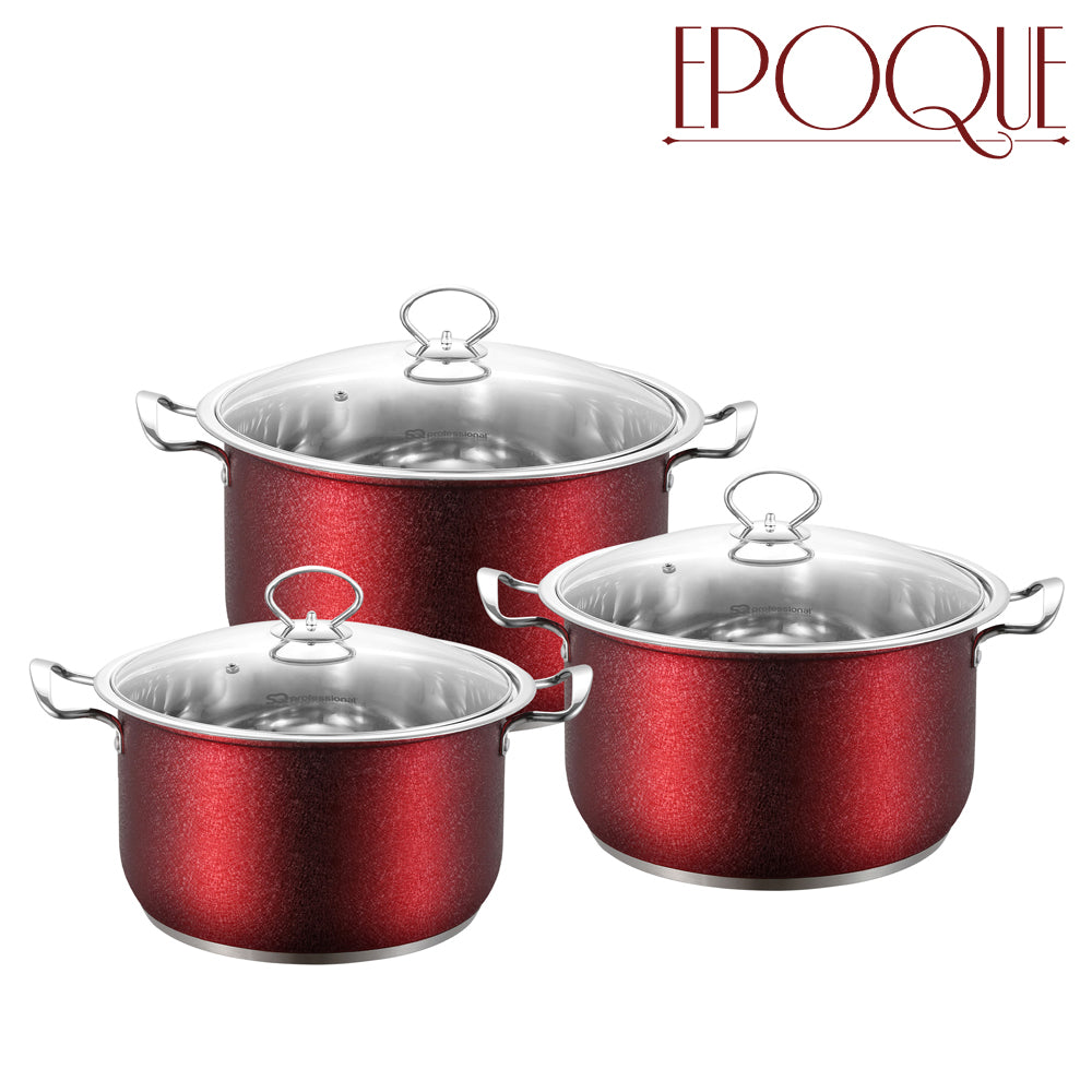 SQ Professional Epoque Stainless Steel Stockpot 3pc Set