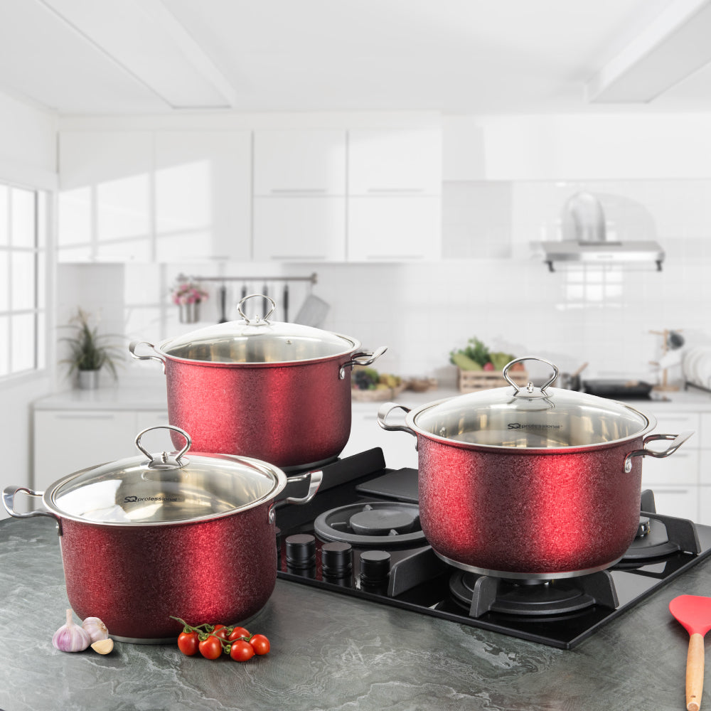 SQ Professional Epoque Stainless Steel Stockpot 3pc Set