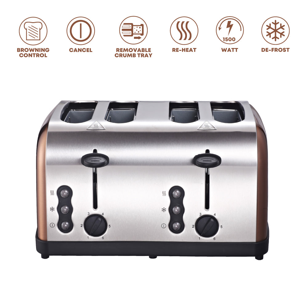 SQ Professional Gems Legacy Stainless Steel 4-slice Toaster