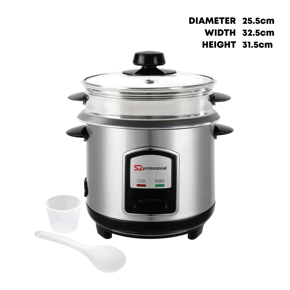SQ Professional Lustro Stainless Steel Rice Cooker and Steamer