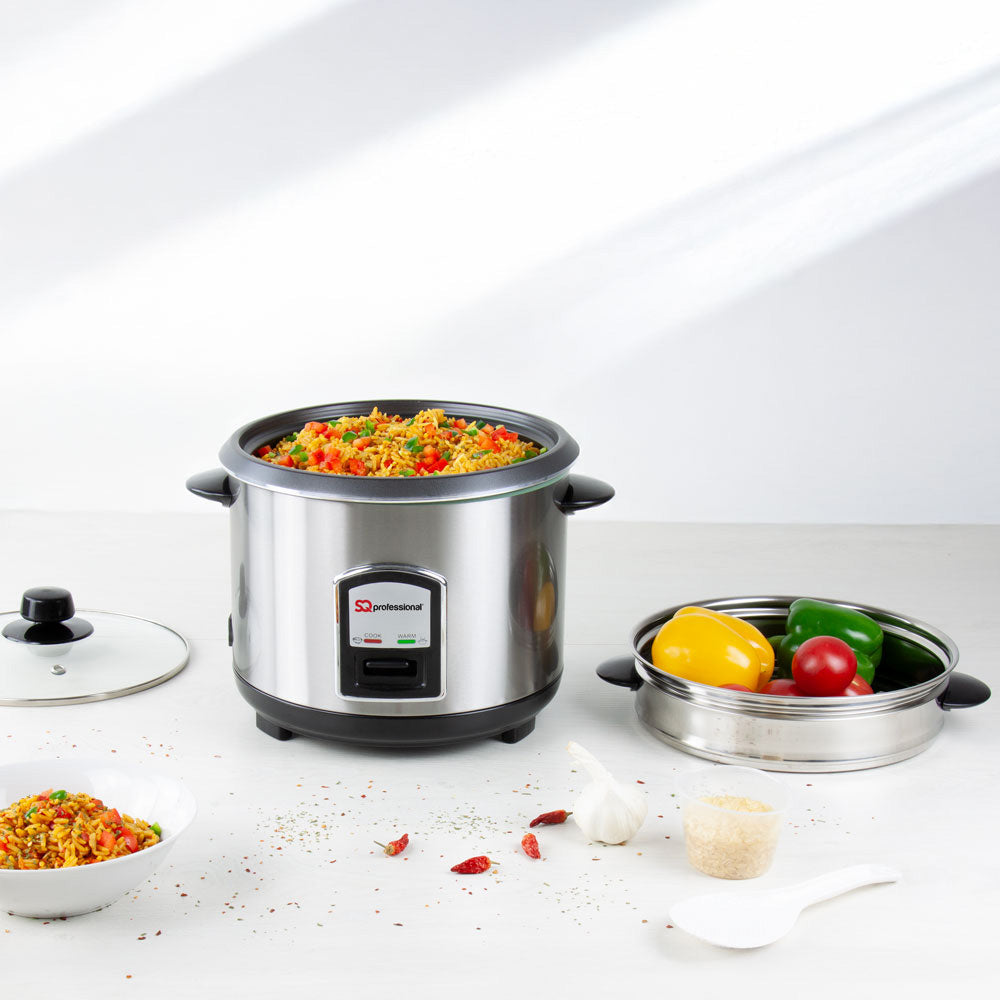 SQ Professional Lustro Stainless Steel Rice Cooker and Steamer