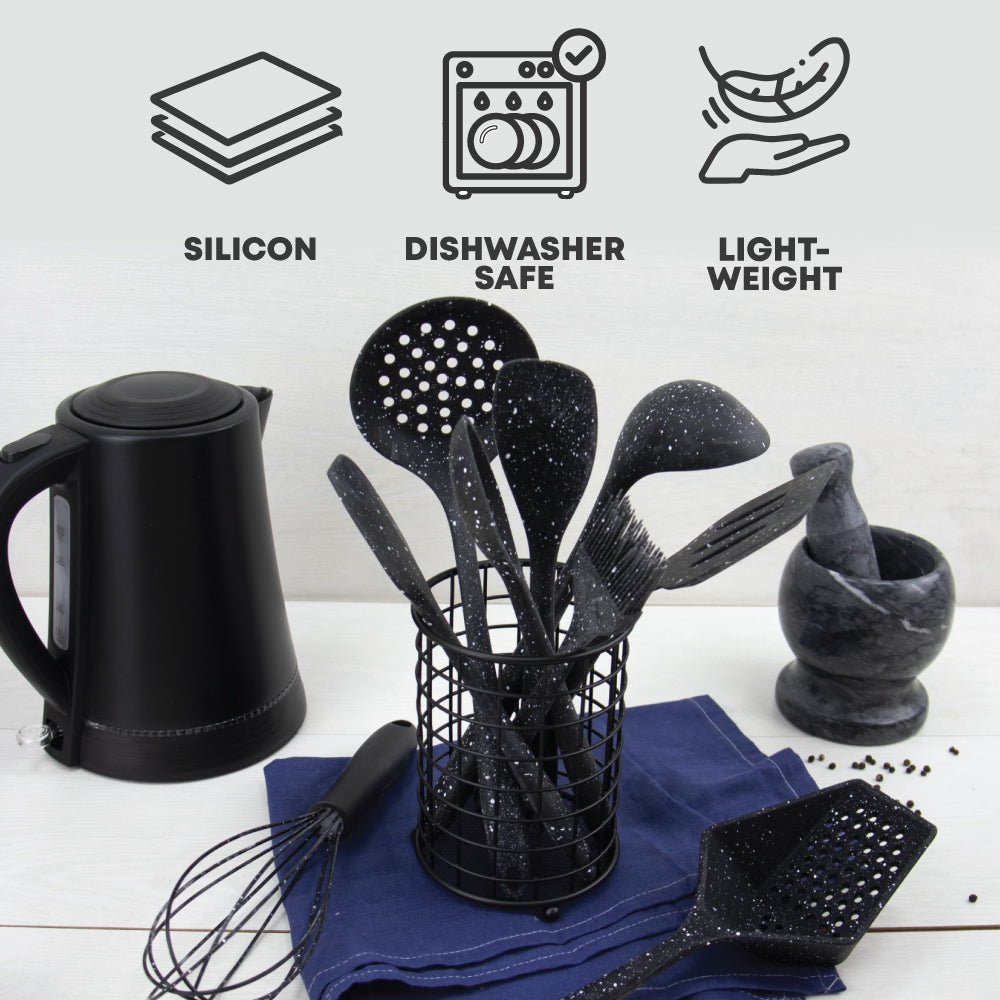 SQ Professional Speckled Silicone Kitchen Utensil 9pcs Set