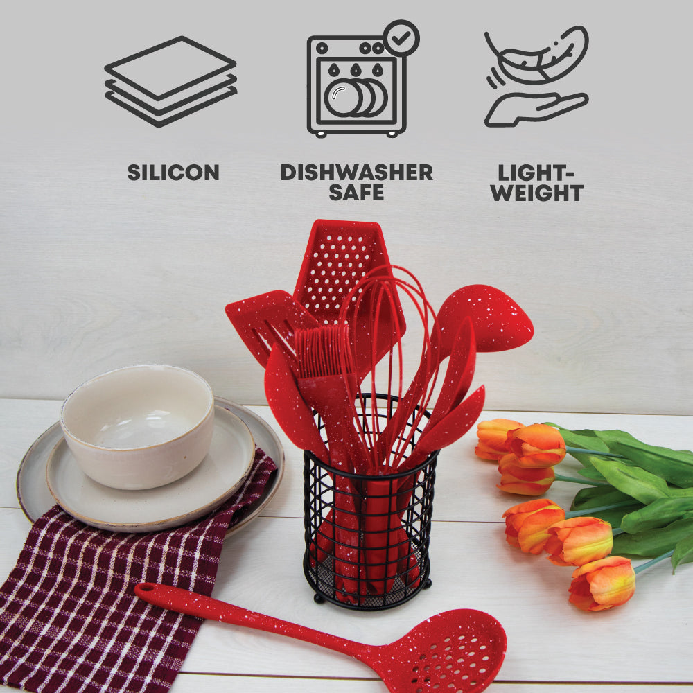 SQ Professional Speckled Silicone Kitchen Utensil 9pcs Set