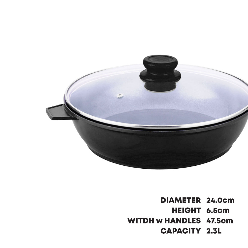 SQ Professional Nea Seramiq Die-Cast Saute Pan/ Black
