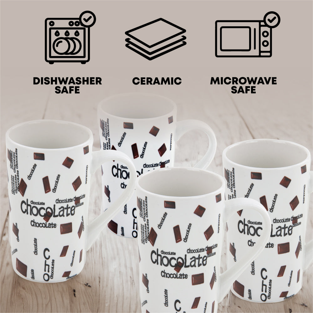 SQ Professional Tapered Ceramic Mug 4pcs Set