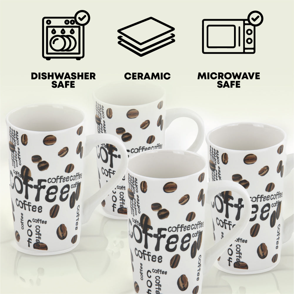 SQ Professional Tapered Ceramic Mug 4pcs Set