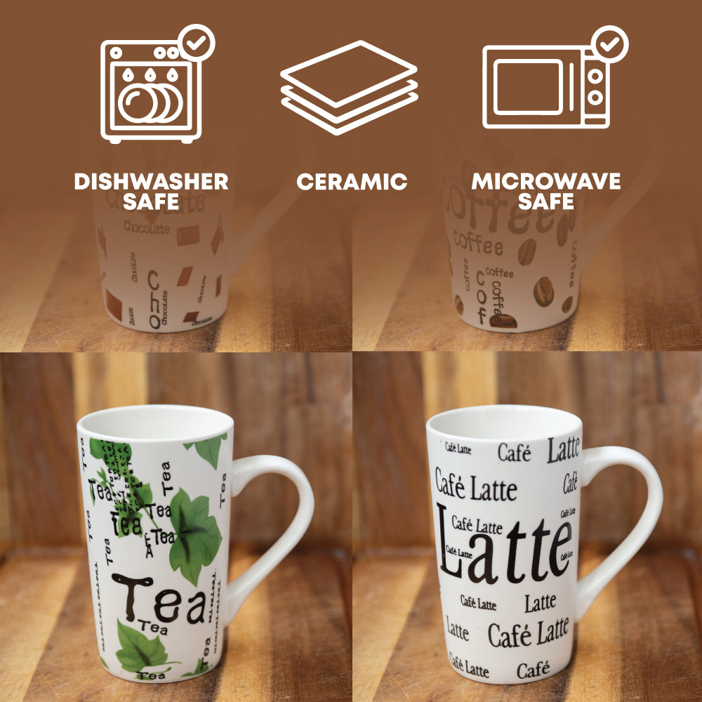 SQ Professional Tapered Ceramic Mug 4pcs Set