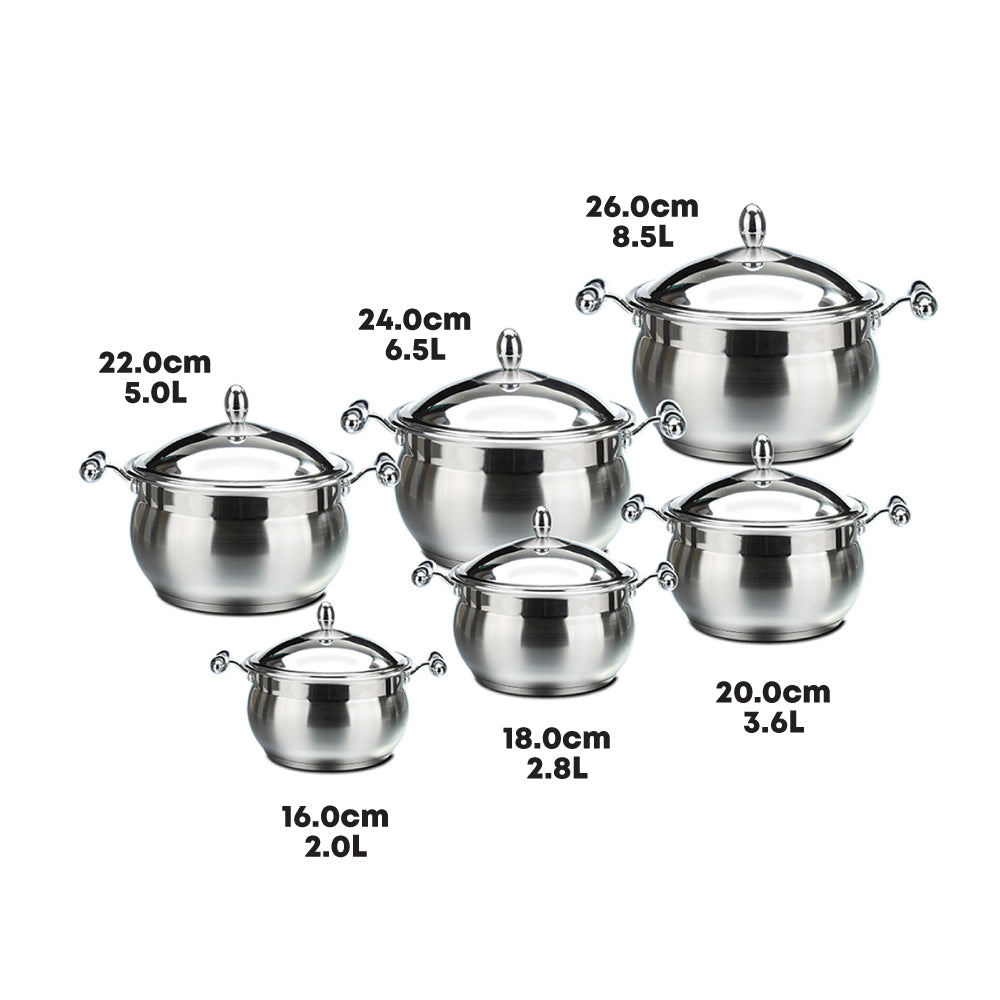 SQ Professional Lustro Stainless Steel Imperiale Casserole Set 6pc