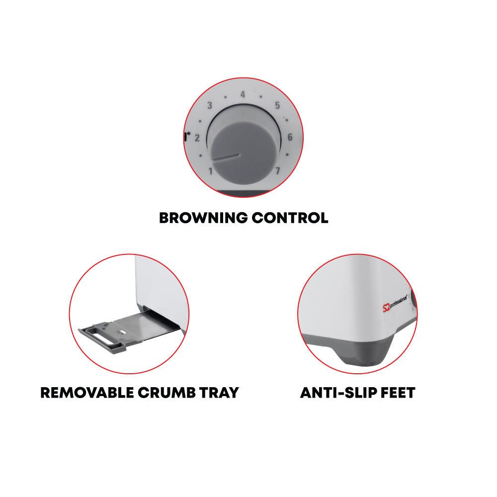 SQ Professional Blitz Plastic 2-slice Toaster