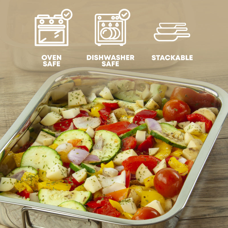 SQ Professional Lustro Stainless Steel Roasting Tin with Rack