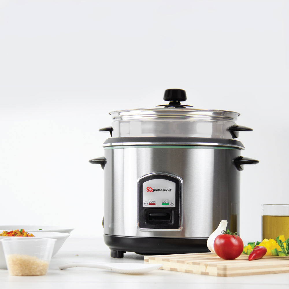 SQ Professional Lustro Stainless Steel Rice Cooker and Steamer