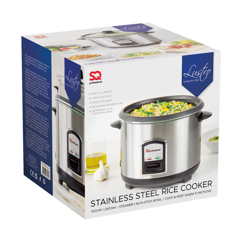 SQ Professional Lustro Stainless Steel Rice Cooker and Steamer