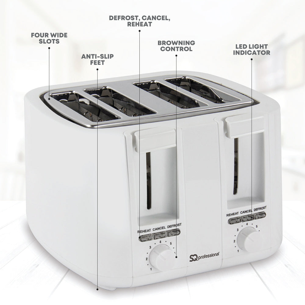 SQ Professional Blitz Plastic 4-slice Toaster