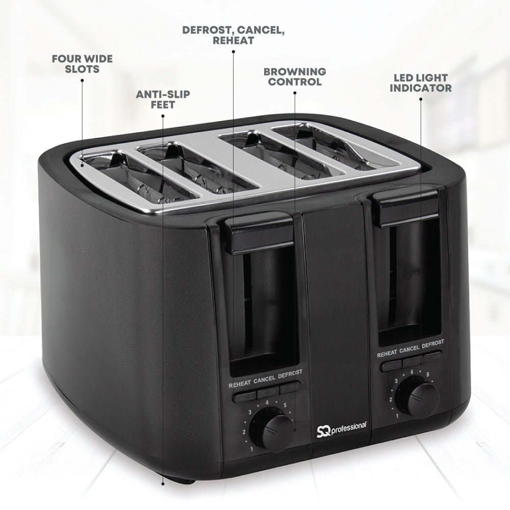 SQ Professional Blitz Plastic 4-slice Toaster