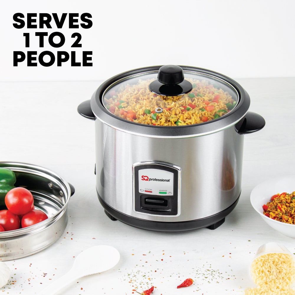 SQ Professional Lustro Stainless Steel Rice Cooker and Steamer