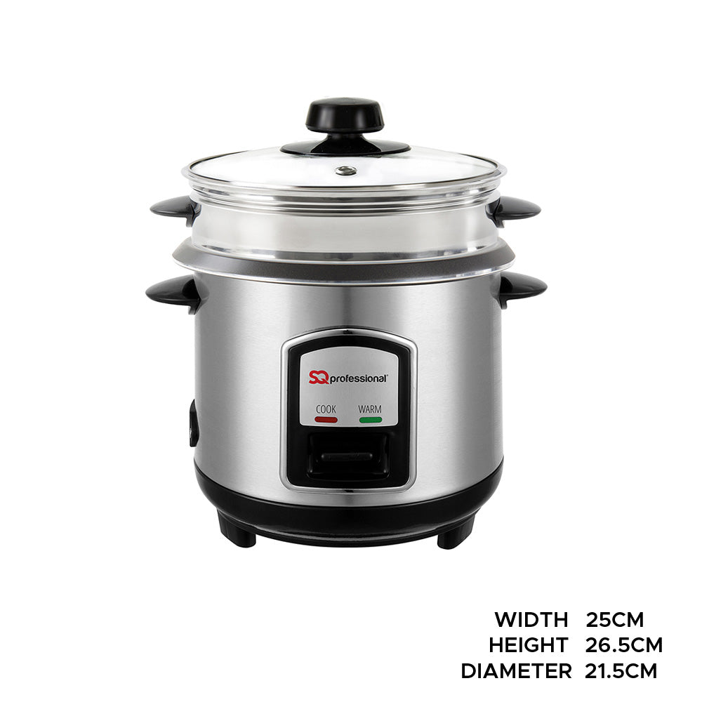SQ Professional Lustro Stainless Steel Rice Cooker and Steamer