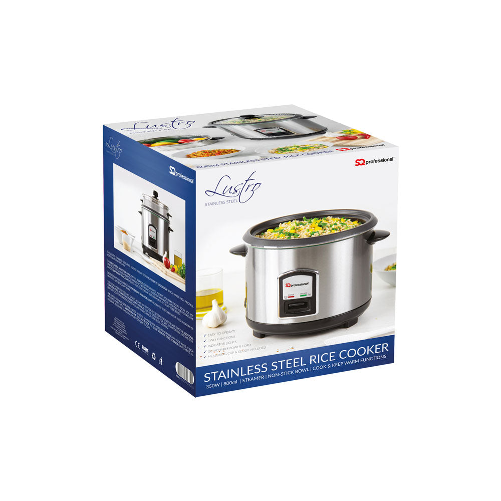 SQ Professional Lustro Stainless Steel Rice Cooker and Steamer