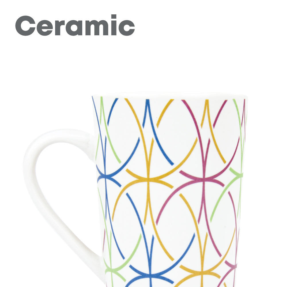 Durane Geometry 400ml Ceramic Mug 4pc Set