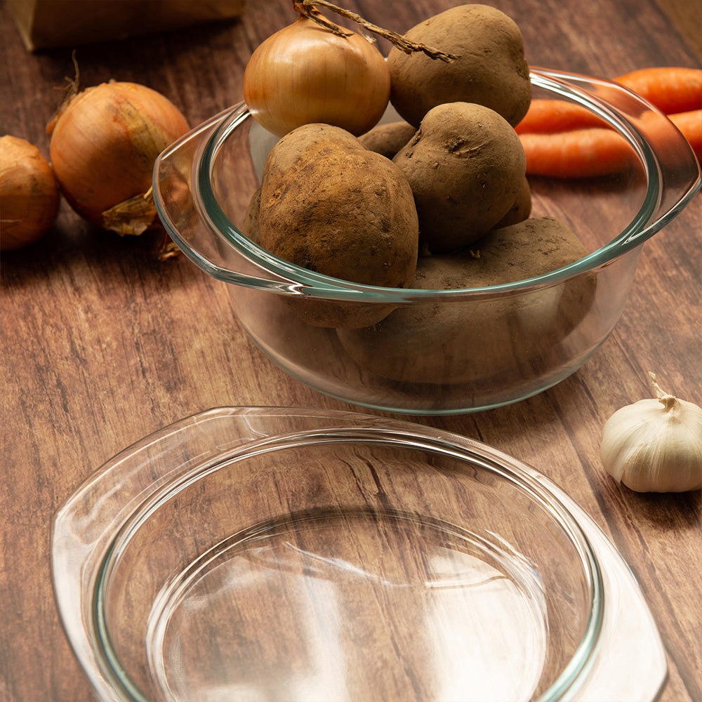 Durane Oval Tempered Glass Casserole Dish with Lid