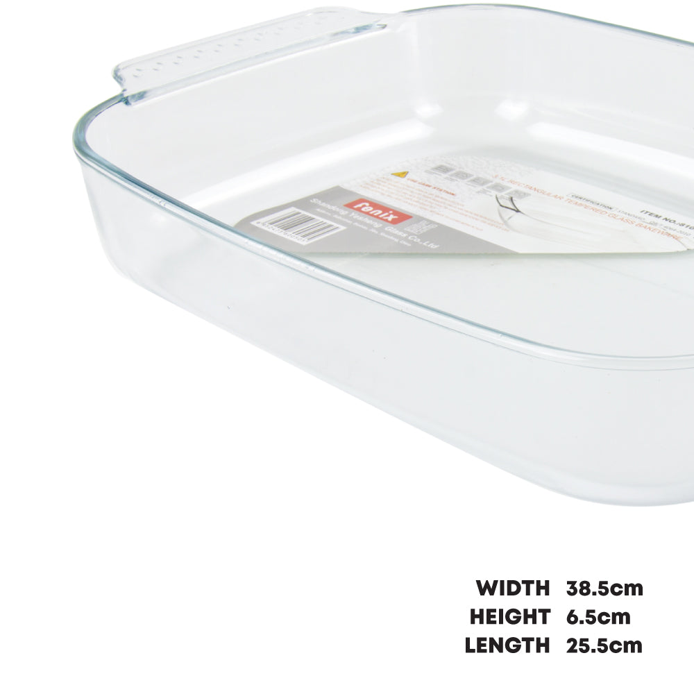 Durane Rectangular Tempered Glass Roaster