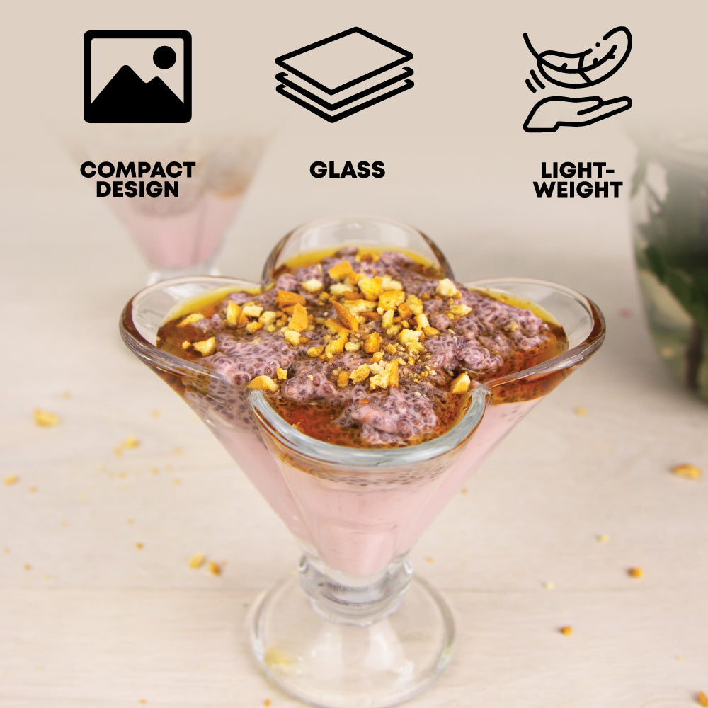 Durane Glass Ice Cream Cup Set 6pc