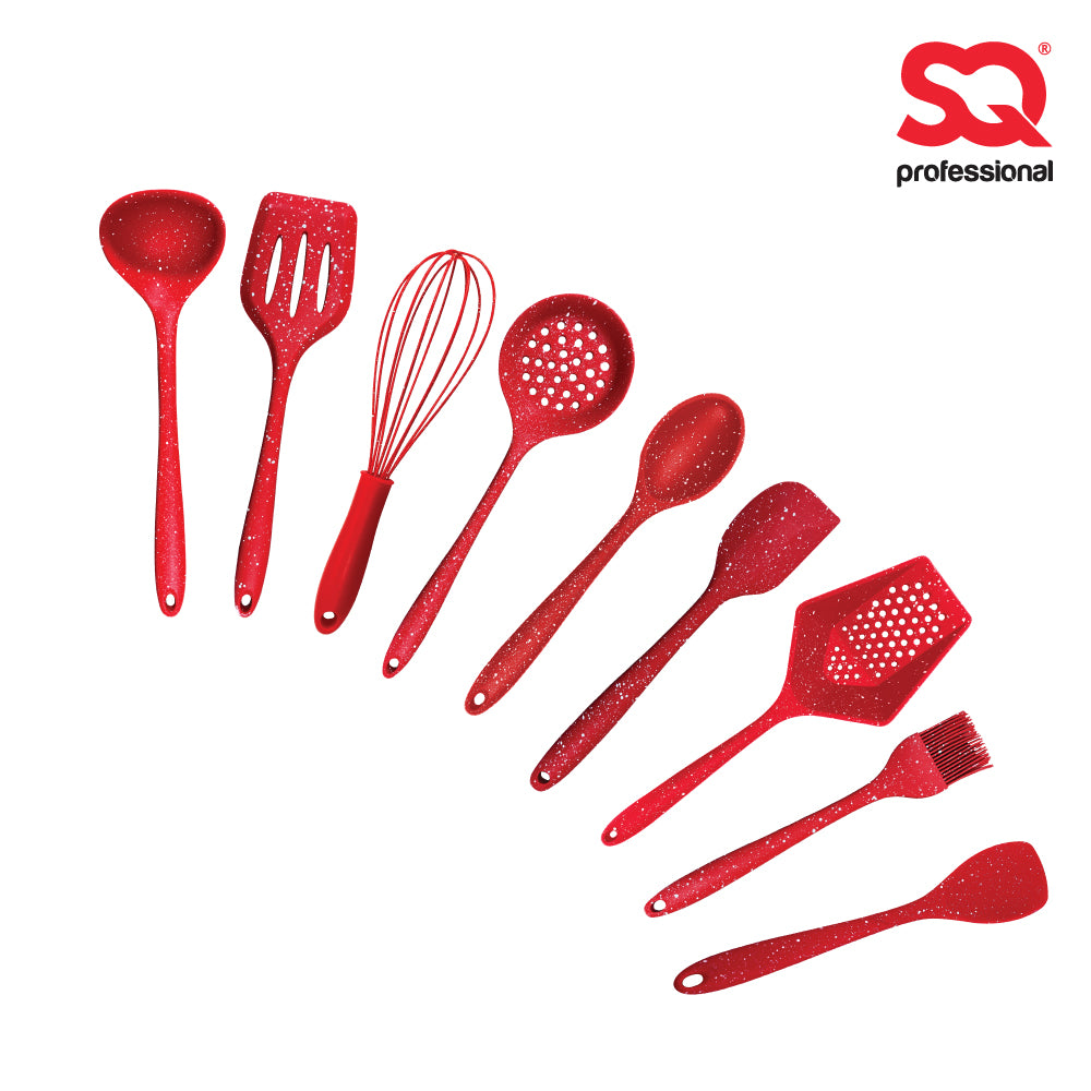 SQ Professional Speckled Silicone Kitchen Utensil 9pcs Set