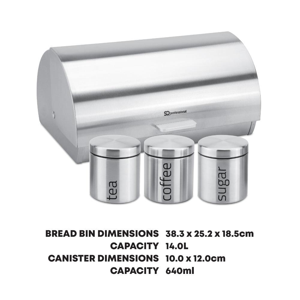 SQ Professional Gems Bread Bin with Canisters Set