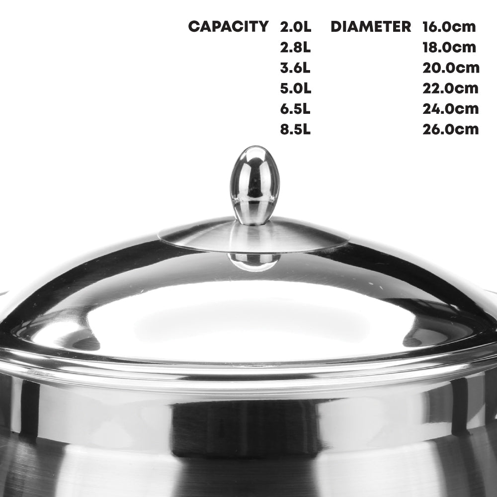 SQ Professional Lustro Stainless Steel Imperiale Casserole Set 6pc