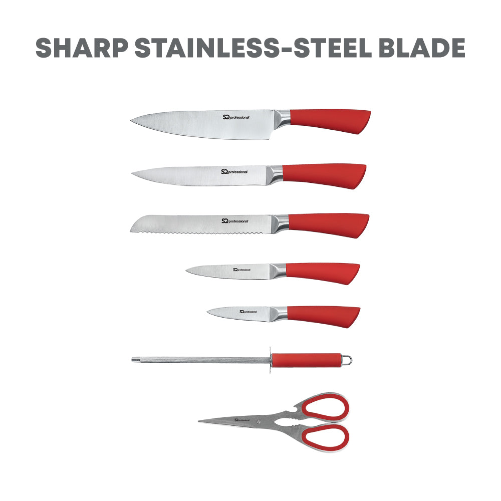 SQ Professional Stainless Steel Kitchen Knife Set 8pc