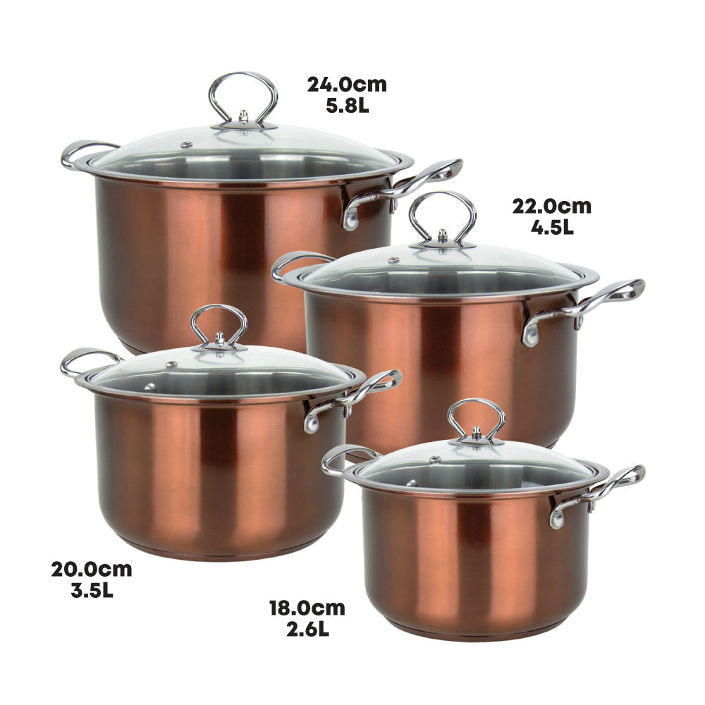 SQ Professional Gems Stainless Steel Stockpot Set 4pc