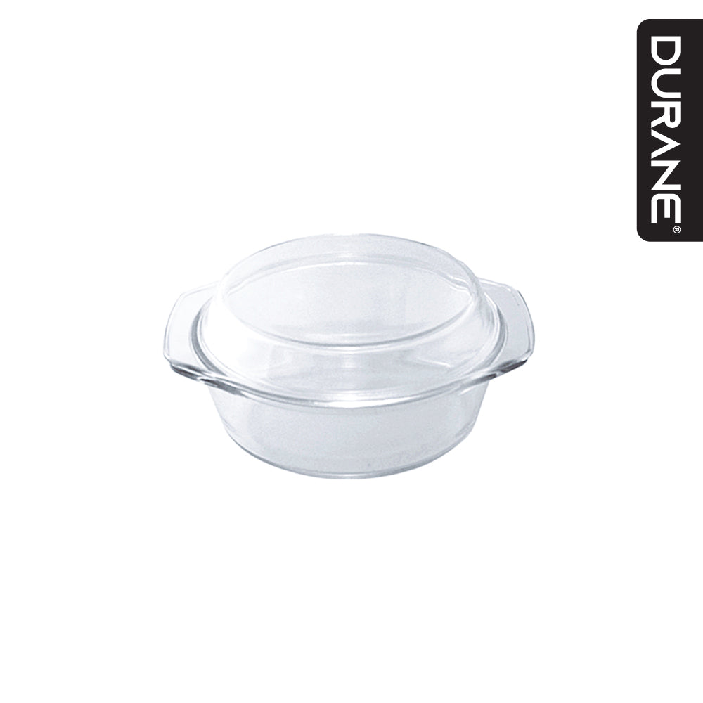 Durane Round Tempered Glass Casserole Dish with Lid