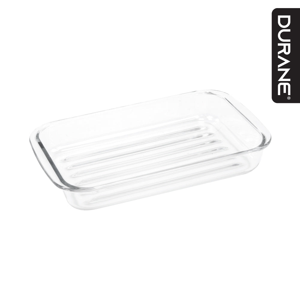 Durane Rectangular Tempered Glass Ribbed Roaster