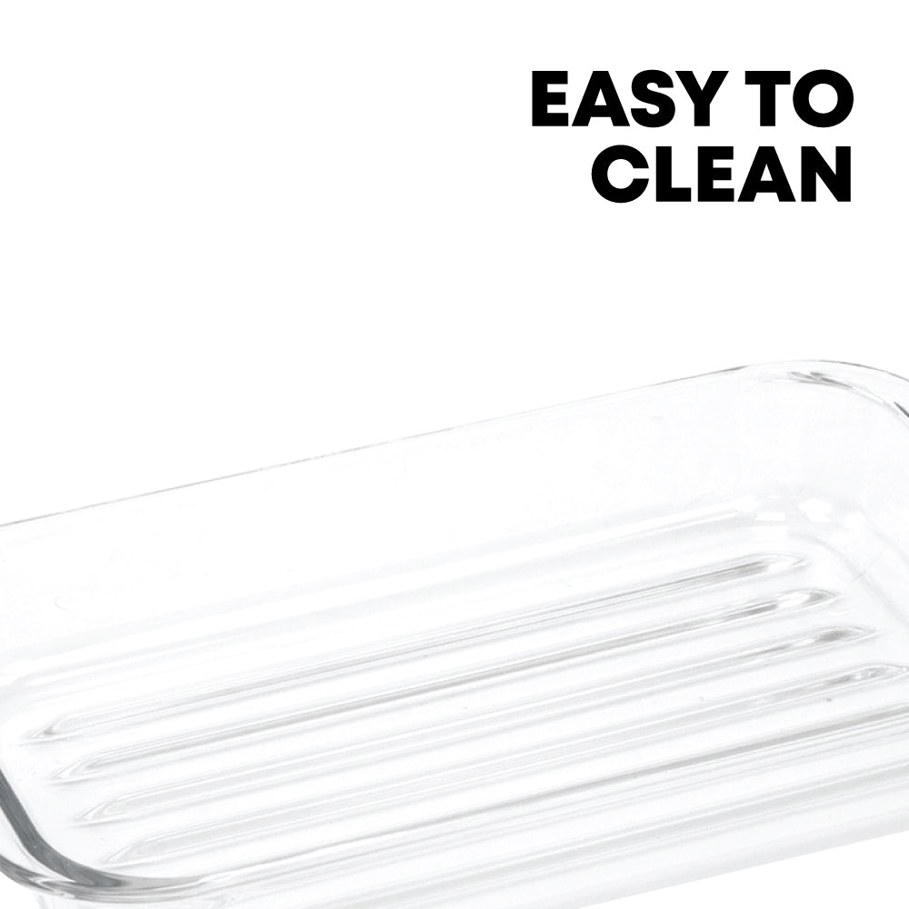 Durane Rectangular Tempered Glass Ribbed Roaster