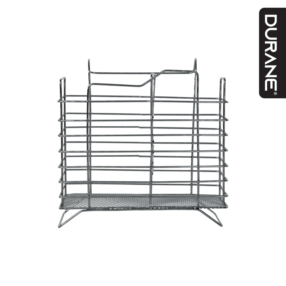 Durane Rectangular Chrome Plated Cutlery Holder/ Two Compartments