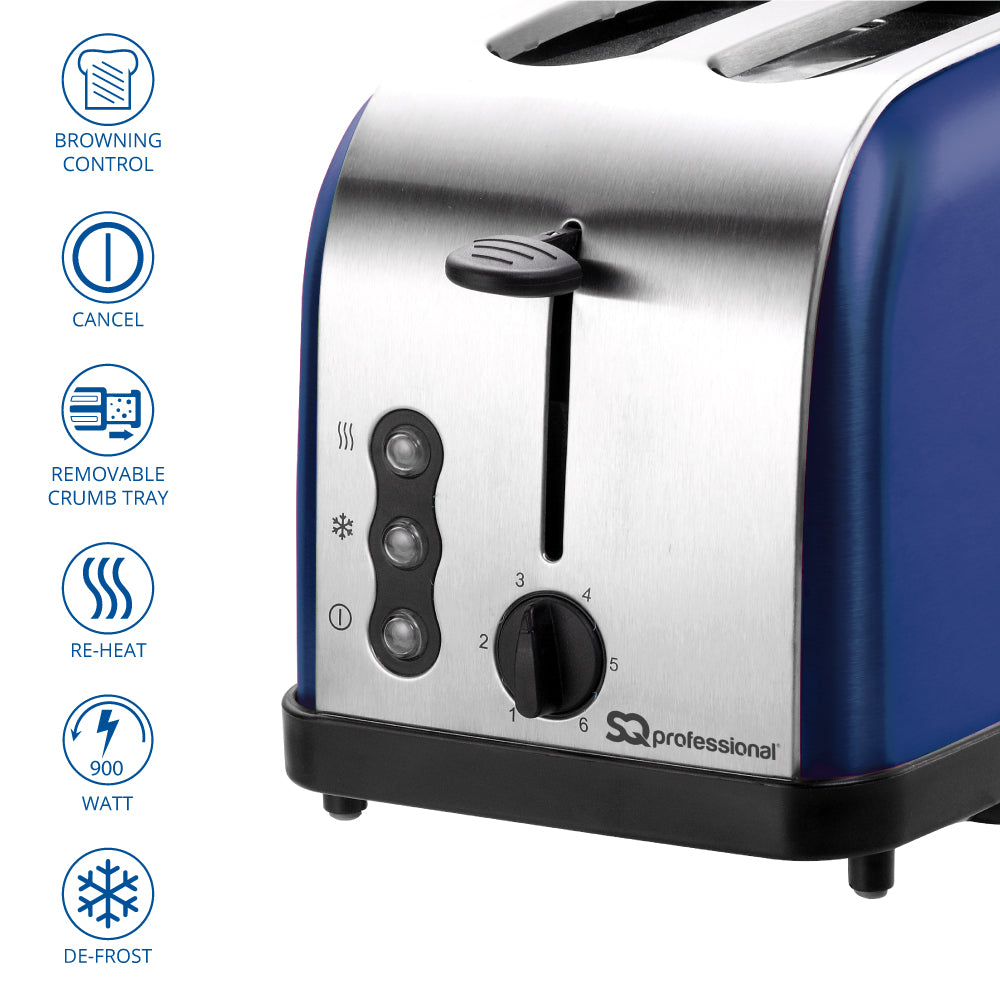 SQ Professional Gems Legacy Stainless Steel 2-slice Toaster