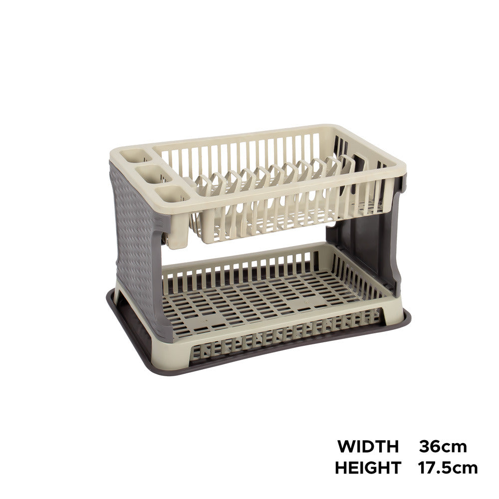 Tuffex Rattan Style 2-Tier Kitchen Dish Drainer