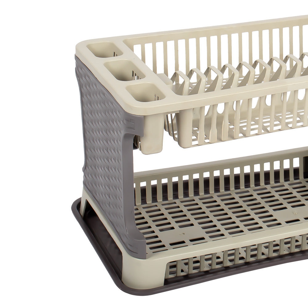 Tuffex Rattan Style 2-Tier Kitchen Dish Drainer
