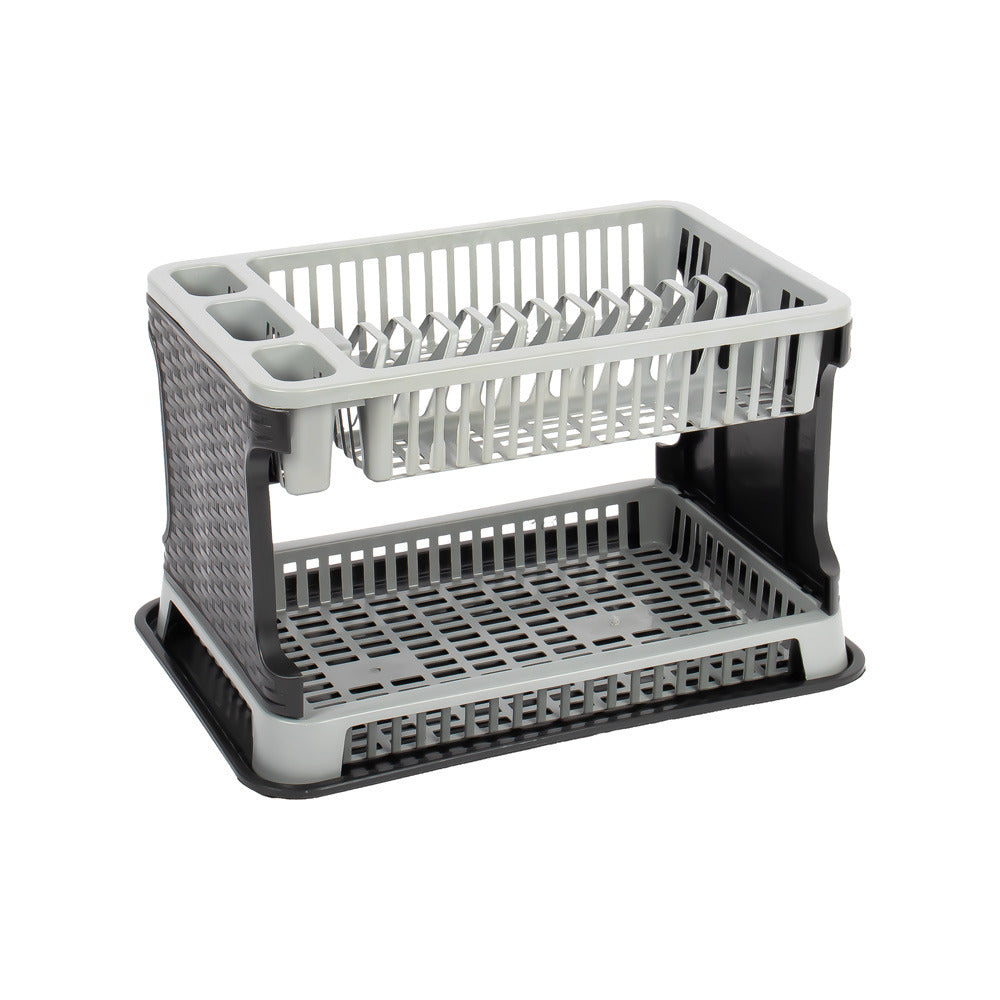 Tuffex Rattan Style 2-Tier Kitchen Dish Drainer